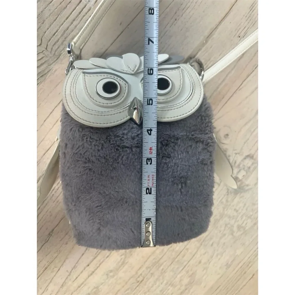 Kate Spade Hoot 3D Owl Crossbody Bag Grey Cream Accents Women's - Picture 17 of 17